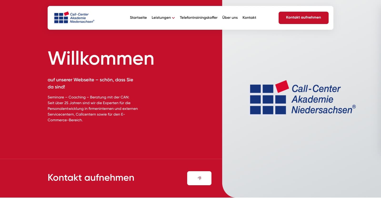 Website-Vorschau Callcenter Akademie