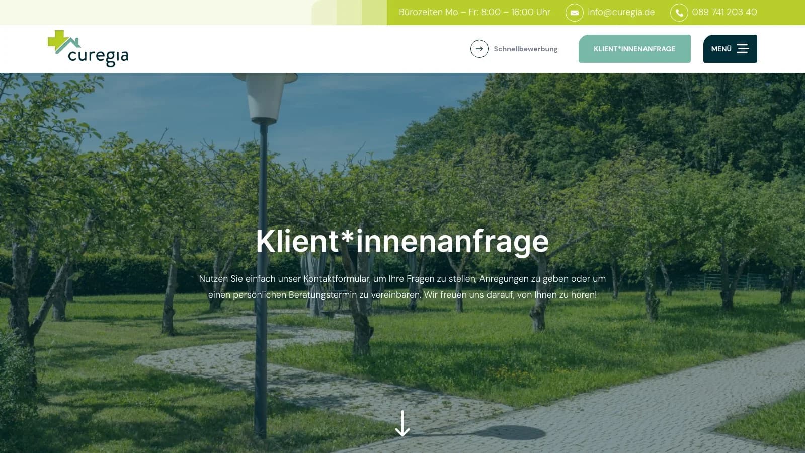 Website-Vorschau curegia