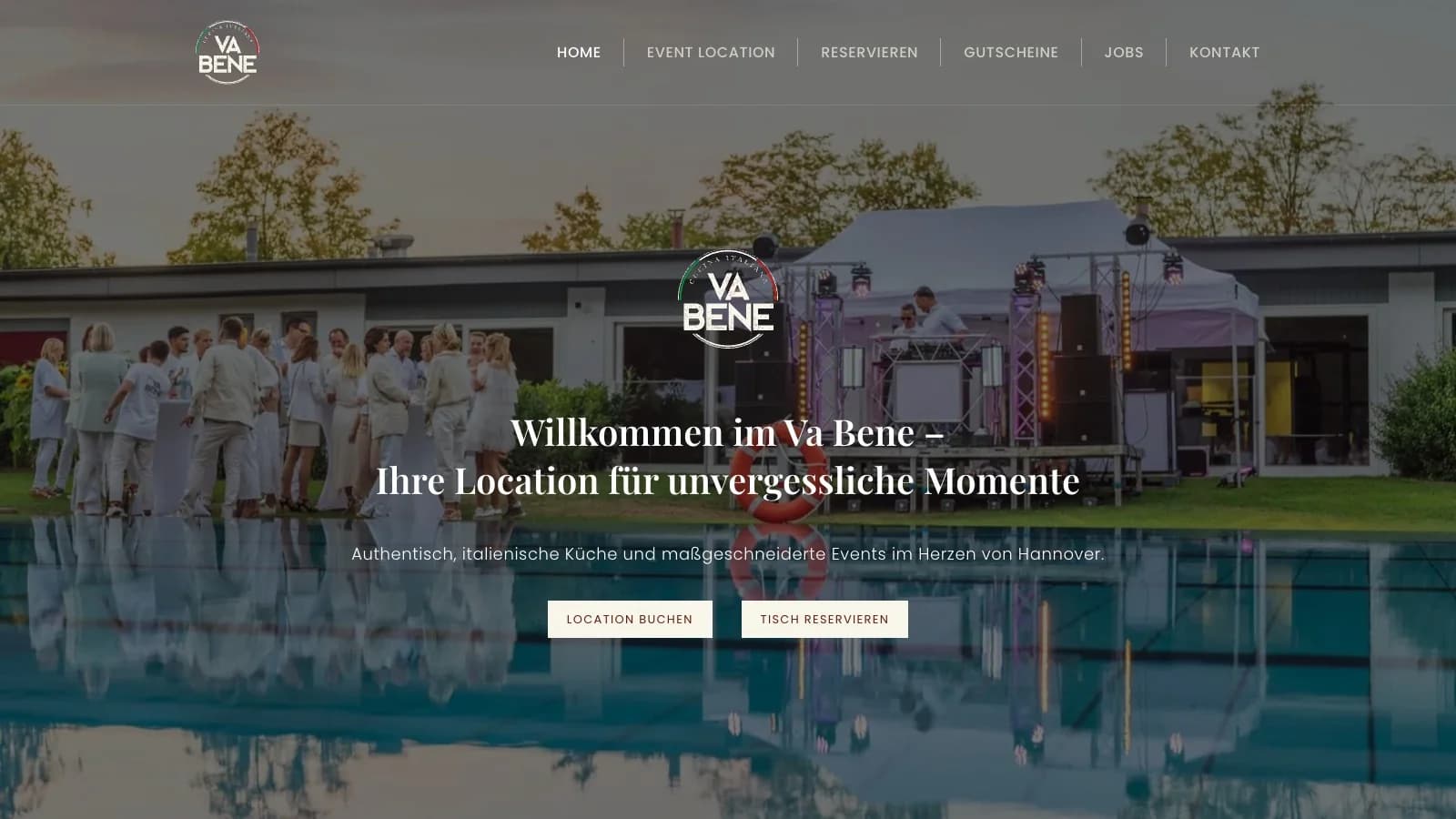 Website-Vorschau Va Bene Hannover